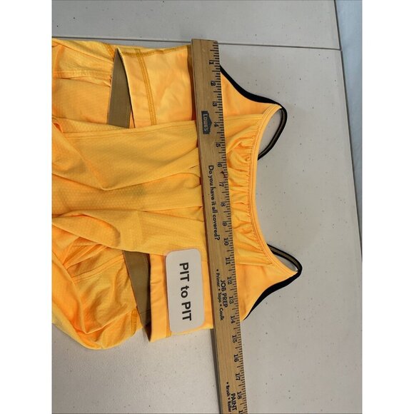 LULULEMON size 10 No Limits Tank Neon Yellow 2-in-1 Built in Bra NWOT safety - Picture 9 of 11